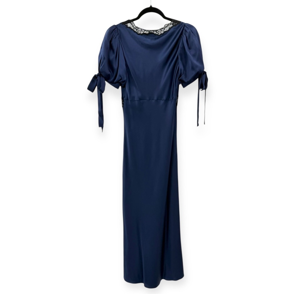 NWT Reformation x Kacey Musgraves Stella Silk Dress in Navy $348 - Size 2 - Picture 13 of 16